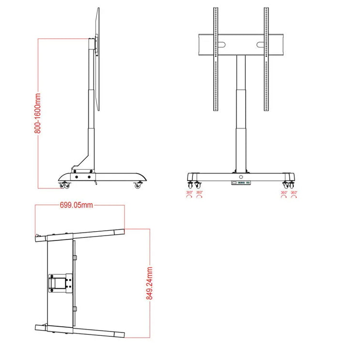 Vertical Floor Stand for RLF1500, RLF3000, RLF6000 Red Light Fix